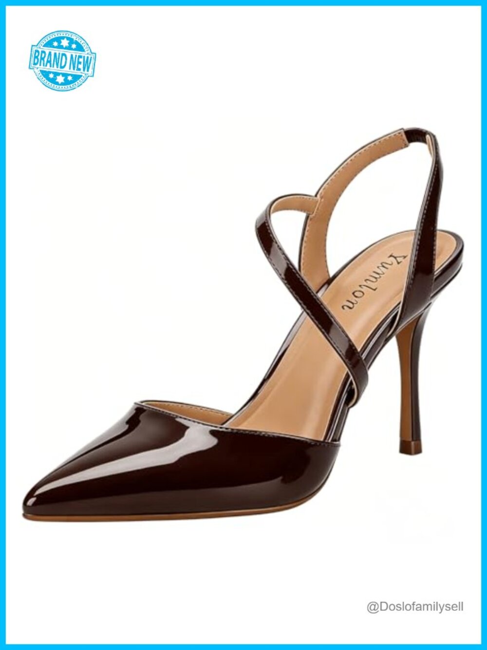 Slingback Stiletto Heels Pointed Toe Ankle Strap Pumps for Wedding Prom Party